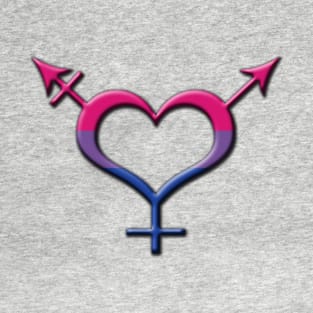 Heart-Shaped Bisexual Pride Transgender Symbol T-Shirt